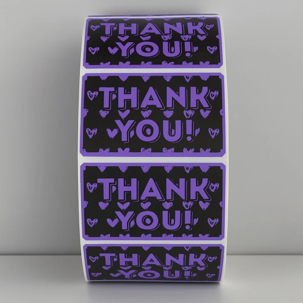 Thank You Stickers with Hearts – Cute Packaging Labels for Small Business Orders